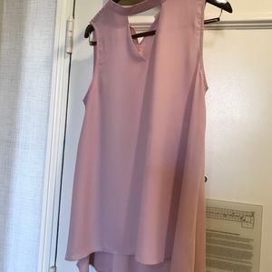 Mitoshop sleeveless silky pink blouse